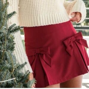 Altar’d State Florence Bow Mini Skirt - Red - Large